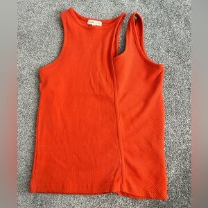 Wilfred Bright Orange Ribbed Tank Top